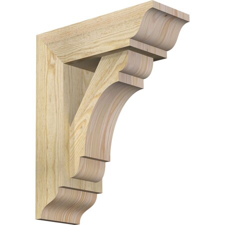 Ekena Millwork Olympic Traditional Rough Sawn Bracket w/ Offset Brace, Douglas Fir, 6"W x 16"D x 20"H BKT0604X16X20OLY01RDF